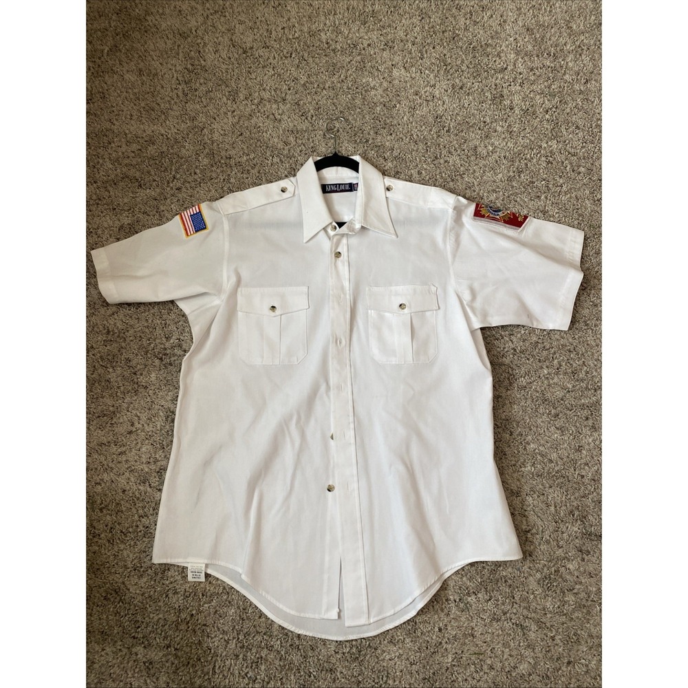 Vintage  King Louie Collection Buttonup Shirt Size Lrg Veterans‎ Of Foreign Wars